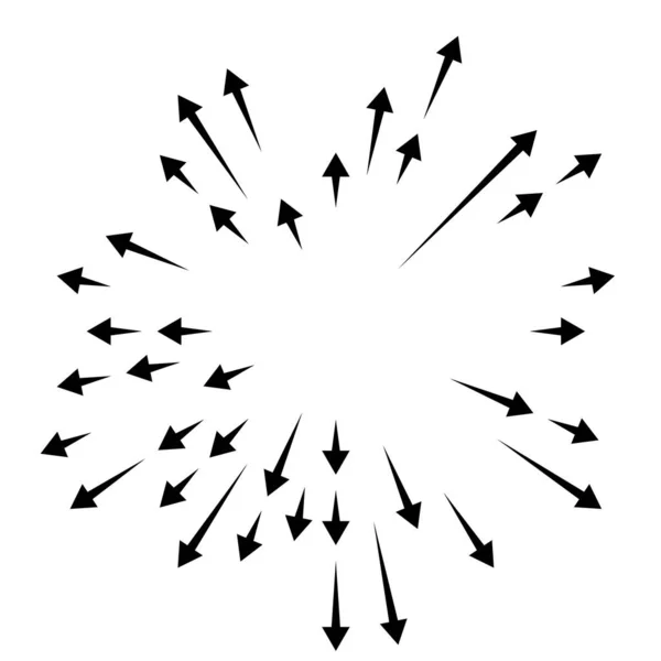 Flèches Pointant Vers Extérieur Flèches Radiales Rayonnantes — Image vectorielle