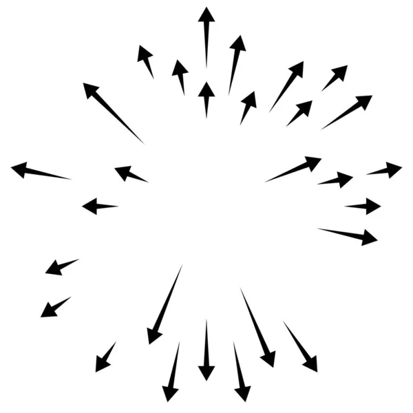 Flèches Pointant Vers Extérieur Flèches Radiales Rayonnantes — Image vectorielle