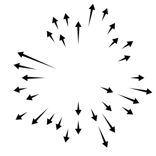 Flèches Pointant Vers Extérieur Flèches Radiales Rayonnantes — Image vectorielle