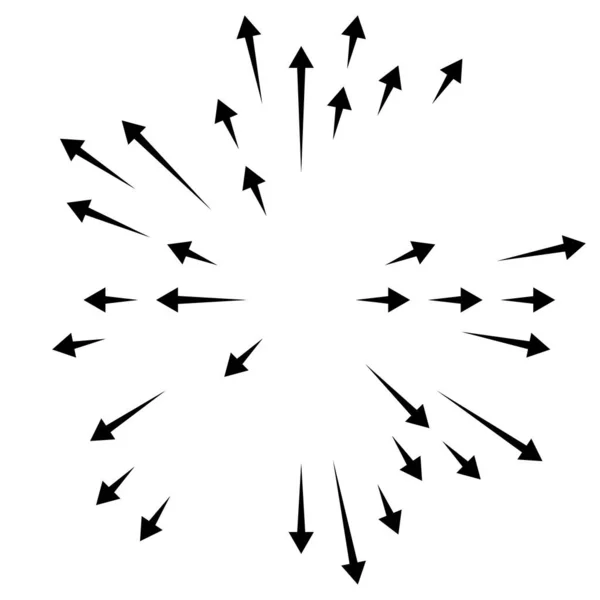 Flèches Pointant Vers Extérieur Flèches Radiales Rayonnantes — Image vectorielle