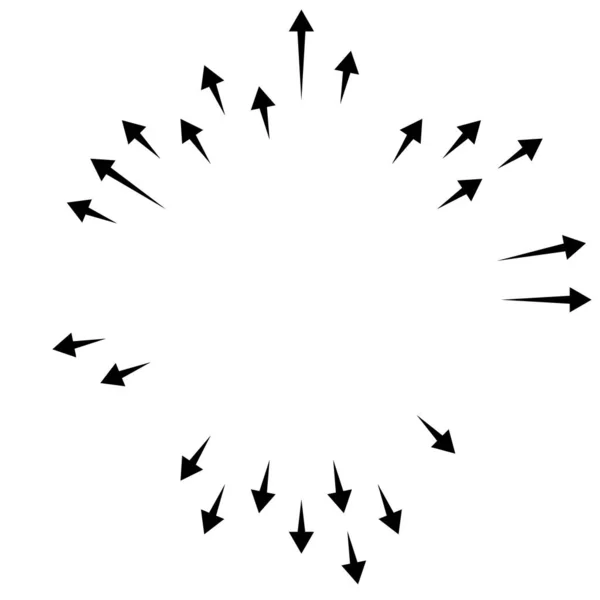 Frecce Rivolte Verso Esterno Frecce Radiali Radianti — Vettoriale Stock