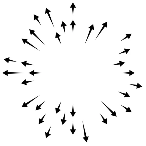 Pfeile Die Nach Außen Zeigen Radiale Strahlende Pfeile — Stockvektor