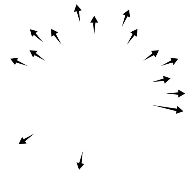 Frecce Rivolte Verso Esterno Frecce Radiali Radianti — Vettoriale Stock