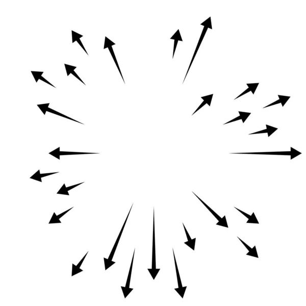 Flèches Pointant Vers Extérieur Flèches Radiales Rayonnantes — Image vectorielle