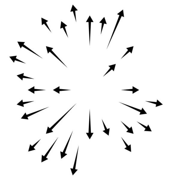 Flèches Pointant Vers Extérieur Flèches Radiales Rayonnantes — Image vectorielle