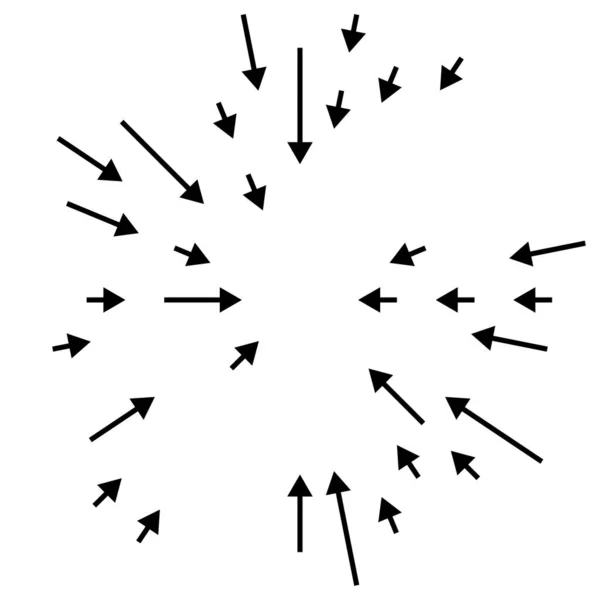 Flechas Apuntando Hacia Adentro Flechas Radiales Radiantes Punteros — Archivo Imágenes Vectoriales