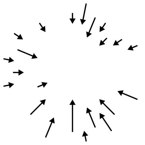 Flèches Pointant Vers Intérieur Radial Flèches Rayonnantes Pointeurs — Image vectorielle