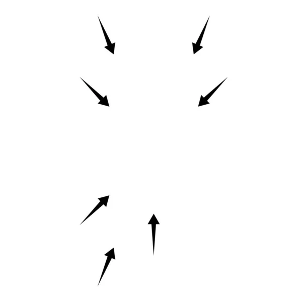 Flèches Pointant Vers Intérieur Radial Flèches Rayonnantes Pointeurs — Image vectorielle