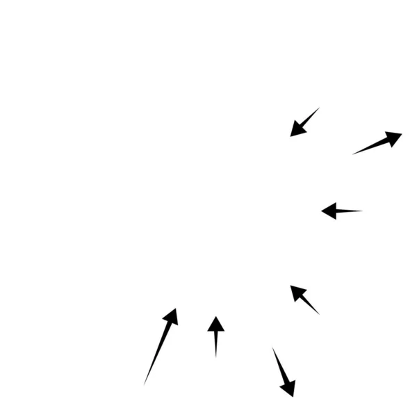 Flechas Radiales Radiantes Punteros Dirección Opuesta Para Mezcla Divergen Conceptos — Vector de stock