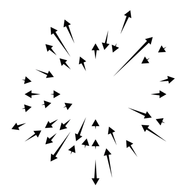 Flèches Radiales Rayonnantes Pointeurs Sens Inverse Pour Mélange Concepts Divergents — Image vectorielle