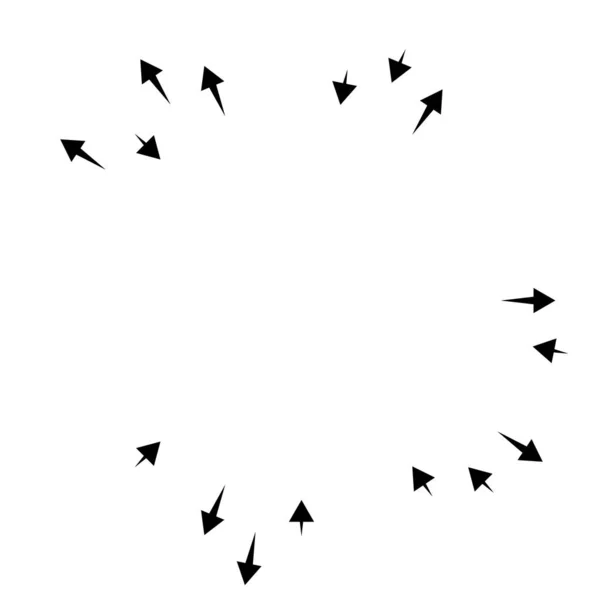 Radial Irradiando Setas Ponteiros Direção Oposta Para Mistura Divergir Conceitos — Vetor de Stock