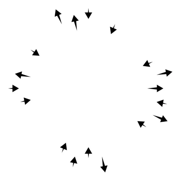 Flechas Radiales Radiantes Punteros Dirección Opuesta Para Mezcla Divergen Conceptos — Archivo Imágenes Vectoriales