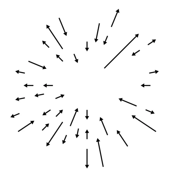 放射状 放射状の矢印 ミックスのための反対方向のポインタ 多様な概念 — ストックベクタ