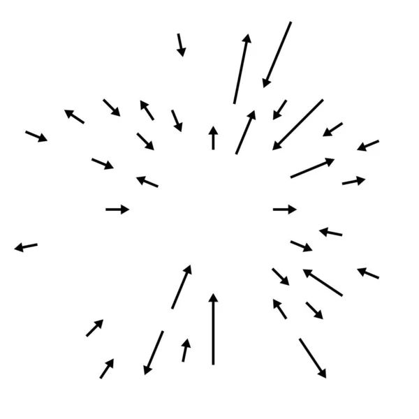 Radiale Stralende Pijlen Wijzers Tegenovergestelde Richting Voor Mix Uiteenlopende Concepten — Stockvector