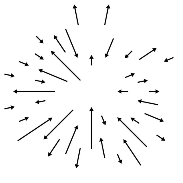 Radiale Stralende Pijlen Wijzers Tegenovergestelde Richting Voor Mix Uiteenlopende Concepten — Stockvector