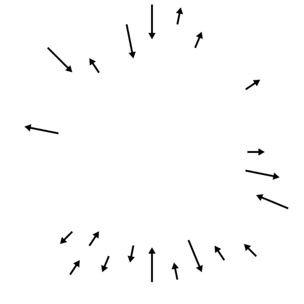 Flechas Radiales Radiantes Punteros Dirección Opuesta Para Mezcla Divergen Conceptos — Archivo Imágenes Vectoriales
