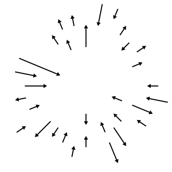 Радиальные Излучающие Стрелки Указатели Противоположном Направлении Перемешивания Различные Концепции — стоковый вектор