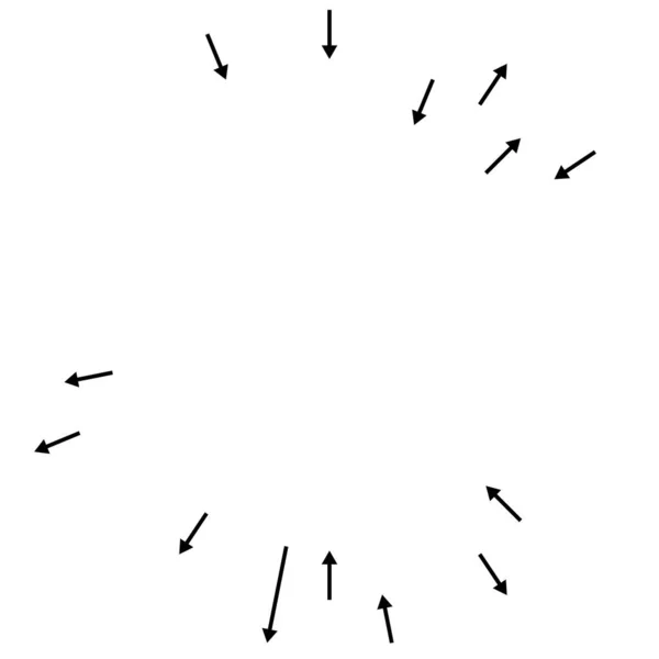 Flechas Radiales Radiantes Punteros Dirección Opuesta Para Mezcla Divergen Conceptos — Archivo Imágenes Vectoriales
