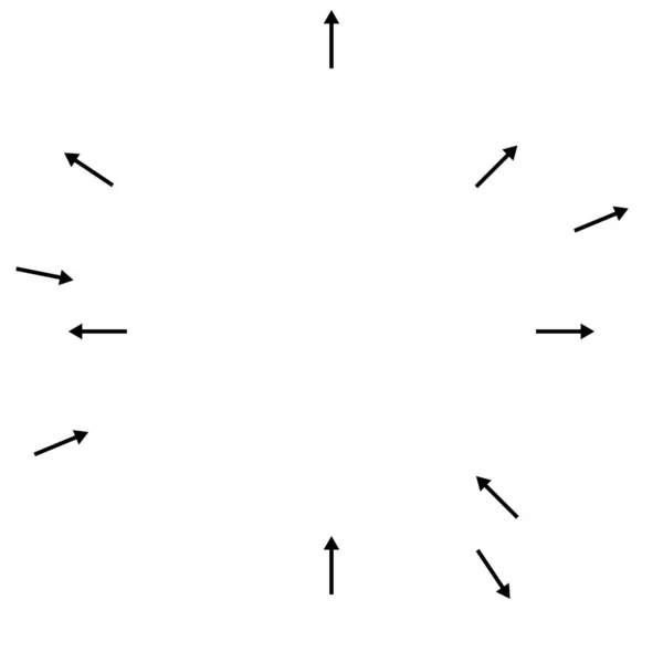 放射状 放射状の矢印 ミックスのための反対方向のポインタ 多様な概念 — ストックベクタ