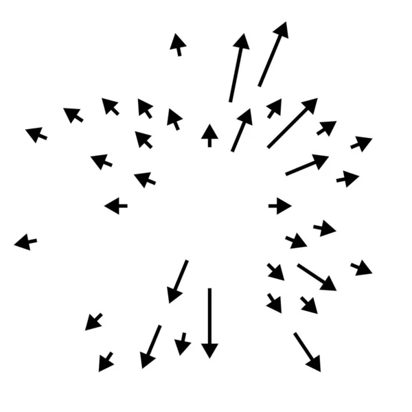 Стрілки Вказують Назовні Радіальні Випромінювальні Стрілки — стоковий вектор
