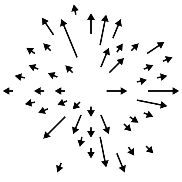 Flèches Pointant Vers Extérieur Flèches Radiales Rayonnantes — Image vectorielle