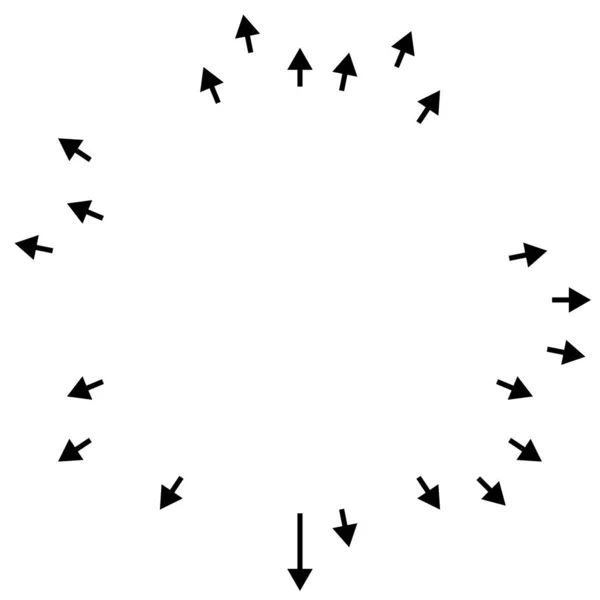 矢印の外側を指している 放射状で放射状の矢 — ストックベクタ