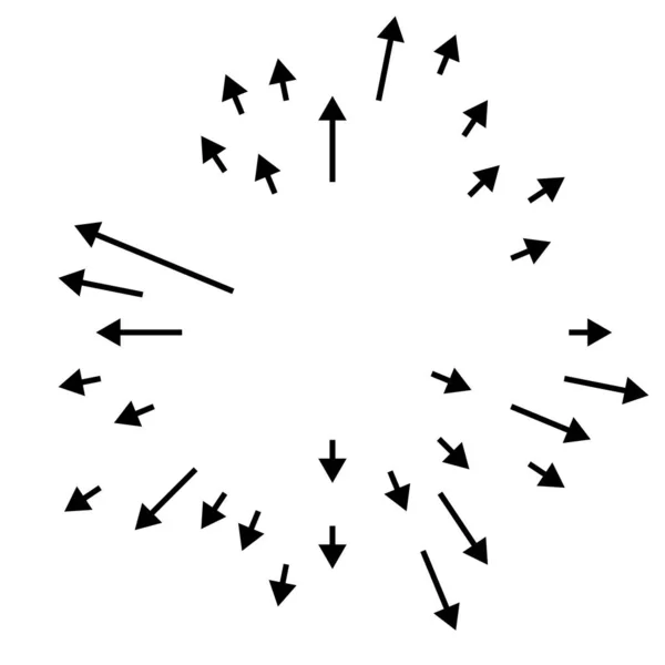Setas Apontando Para Fora Flechas Radiais Radiantes — Vetor de Stock