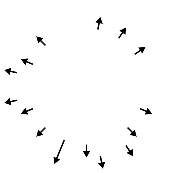 Strzałki Skierowane Zewnątrz Radialne Promieniujące Strzałki — Wektor stockowy
