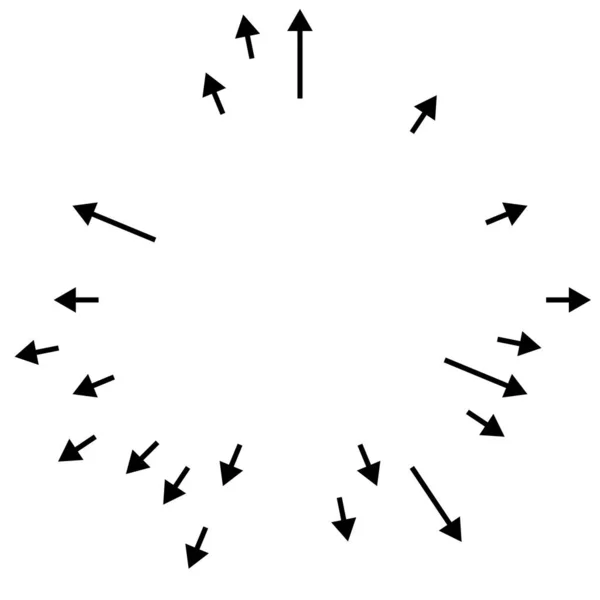 Setas Apontando Para Fora Flechas Radiais Radiantes — Vetor de Stock