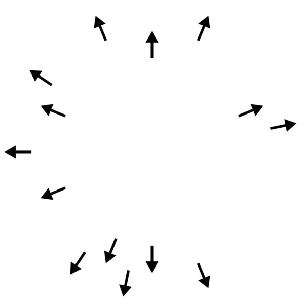 Flèches Pointant Vers Extérieur Flèches Radiales Rayonnantes — Image vectorielle