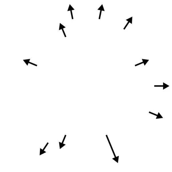 Flèches Pointant Vers Extérieur Flèches Radiales Rayonnantes — Image vectorielle