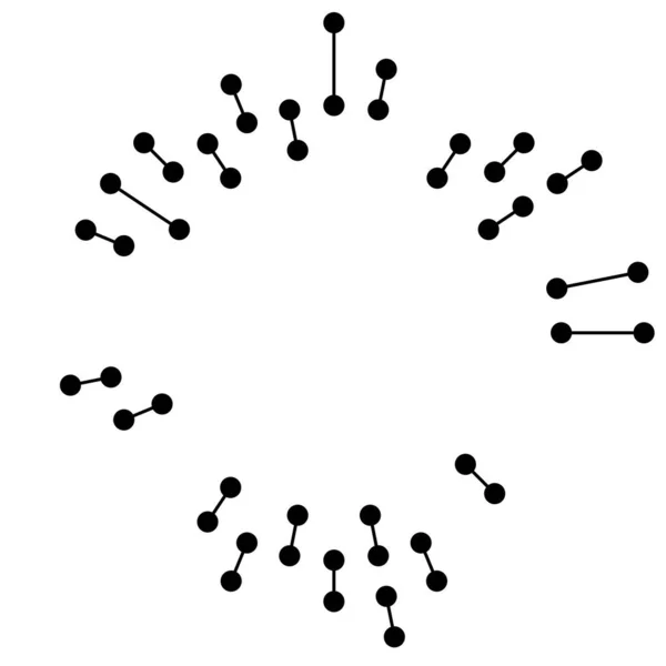 Radialne Promieniujące Linie Węzłami Punkty Węzłowe — Wektor stockowy