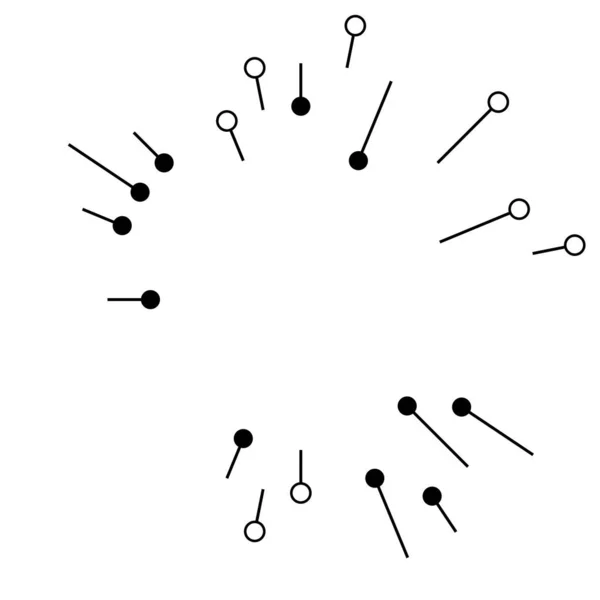 Radiaal Stralende Lijnen Met Knooppunten Knooppunten — Stockvector