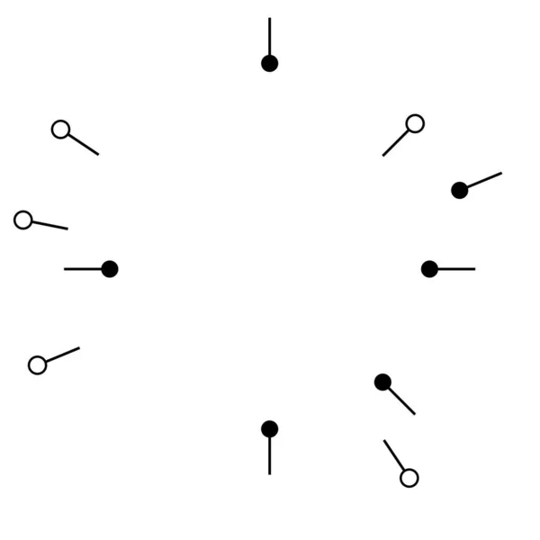 Lignes Radiales Rayonnantes Avec Nœuds Points Nodaux — Image vectorielle