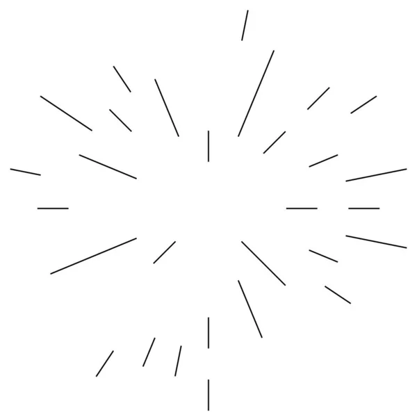 Радіальні Випромінювальні Лінії Блискавка Блиск Спалах Спалах Спалах Спалах Сонця — стоковий вектор