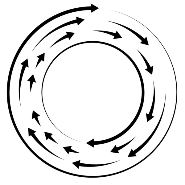 Cercles Segmentés Circulaires Concentriques Colorés Avec Des Flèches Lignes Flèches — Image vectorielle