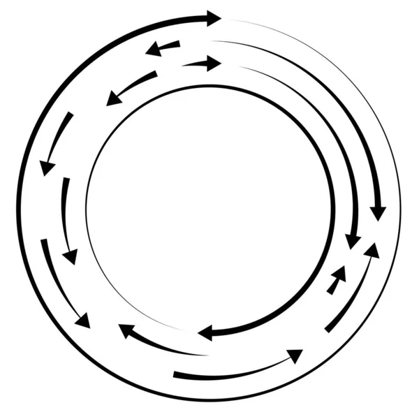 Circular Flechas Círculo Reversa Dirección Opuesta — Archivo Imágenes Vectoriales