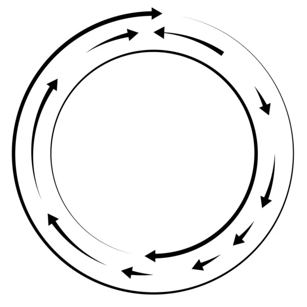Kreisförmige Kreisförmige Pfeile Umgekehrter Richtung — Stockvektor