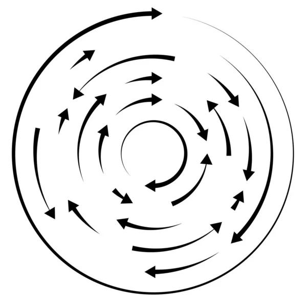 Cirkulär Cirkel Pilar Omvänd Motsatt Riktning — Stock vektor