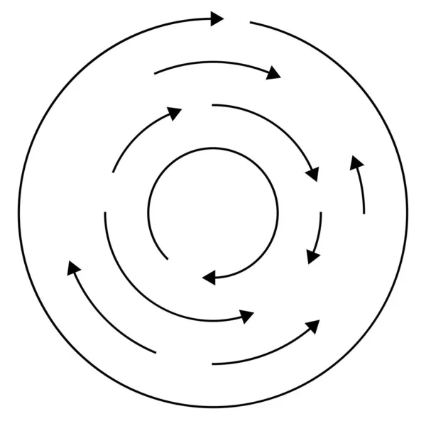 Circular Flechas Círculo Reversa Dirección Opuesta — Vector de stock