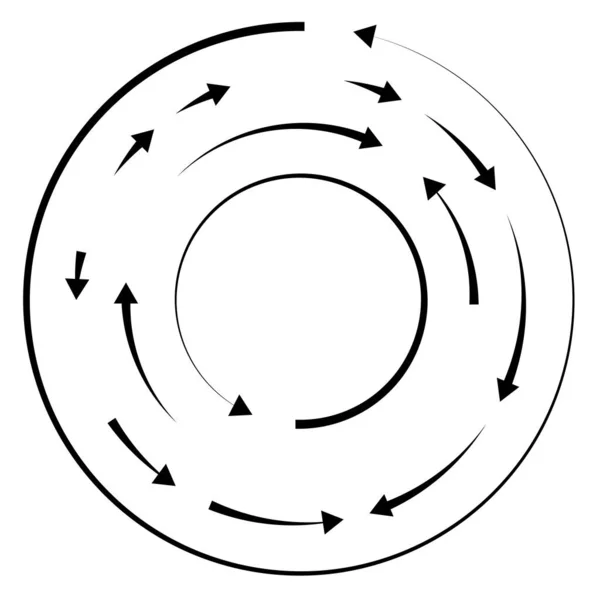 Круговые Круговые Стрелки Обратном Направлении Противоположном Направлении — стоковый вектор
