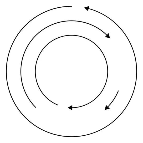 Circular Setas Círculo Sentido Inverso Oposto — Vetor de Stock