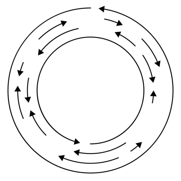 反対方向の円の矢印 — ストックベクタ