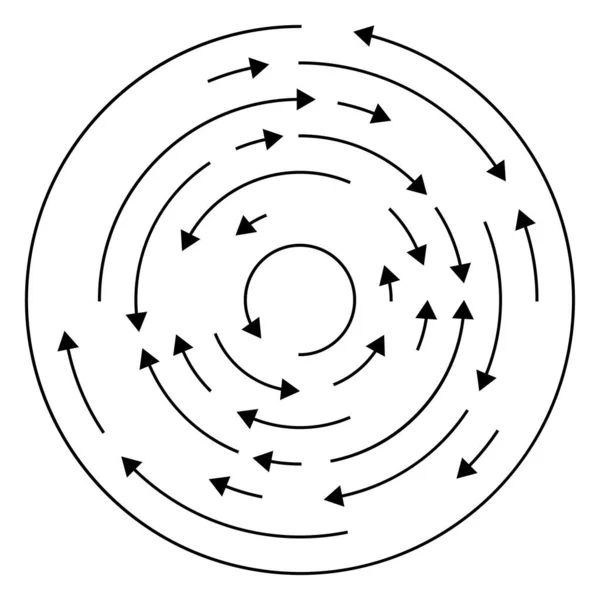 Круговые Круговые Стрелки Обратном Направлении Противоположном Направлении — стоковый вектор