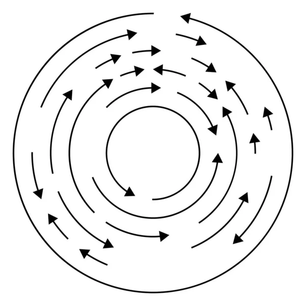 Kruhové Kruhové Šipky Opačném Směru — Stockový vektor