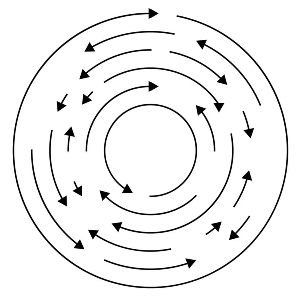 Cirkulär Cirkel Pilar Omvänd Motsatt Riktning — Stock vektor