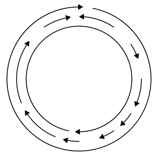 Circular Flechas Círculo Reversa Dirección Opuesta — Vector de stock