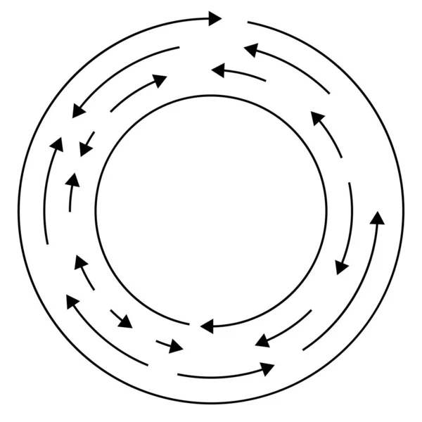 Okrągłe Okrągłe Strzałki Odwrotnym Kierunku — Wektor stockowy