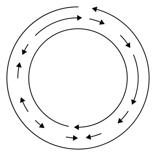 Circular Flechas Círculo Reversa Dirección Opuesta — Vector de stock