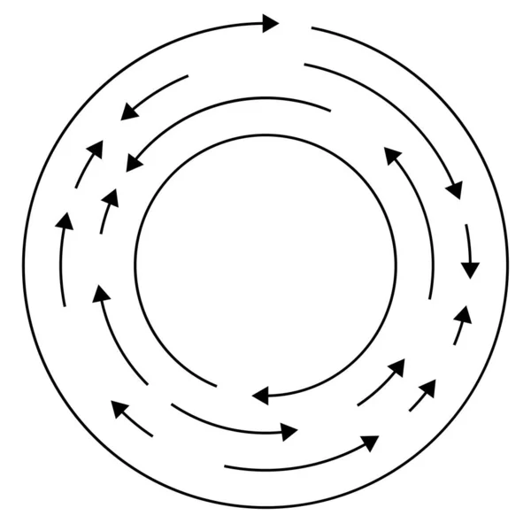 Kreisförmige Kreisförmige Pfeile Umgekehrter Richtung — Stockvektor